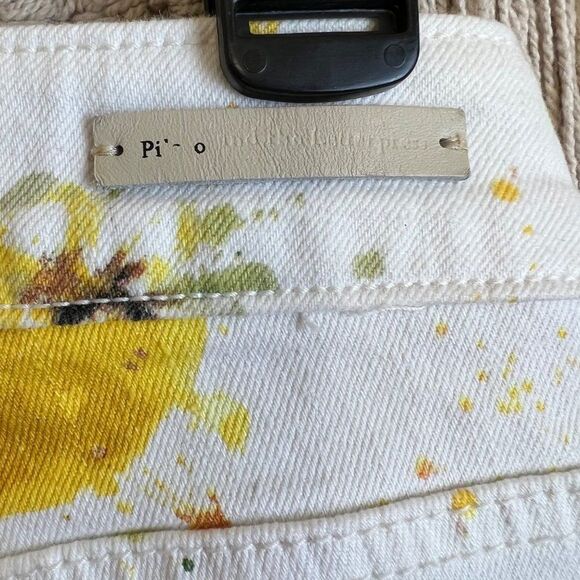 Anthropologie Pilcro High-Rise Bootcut Lemon Grove Print White Jeans Size 26 - Picture 8 of 10